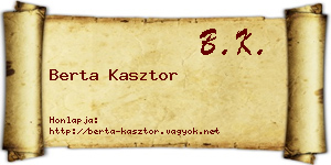 Berta Kasztor névjegykártya